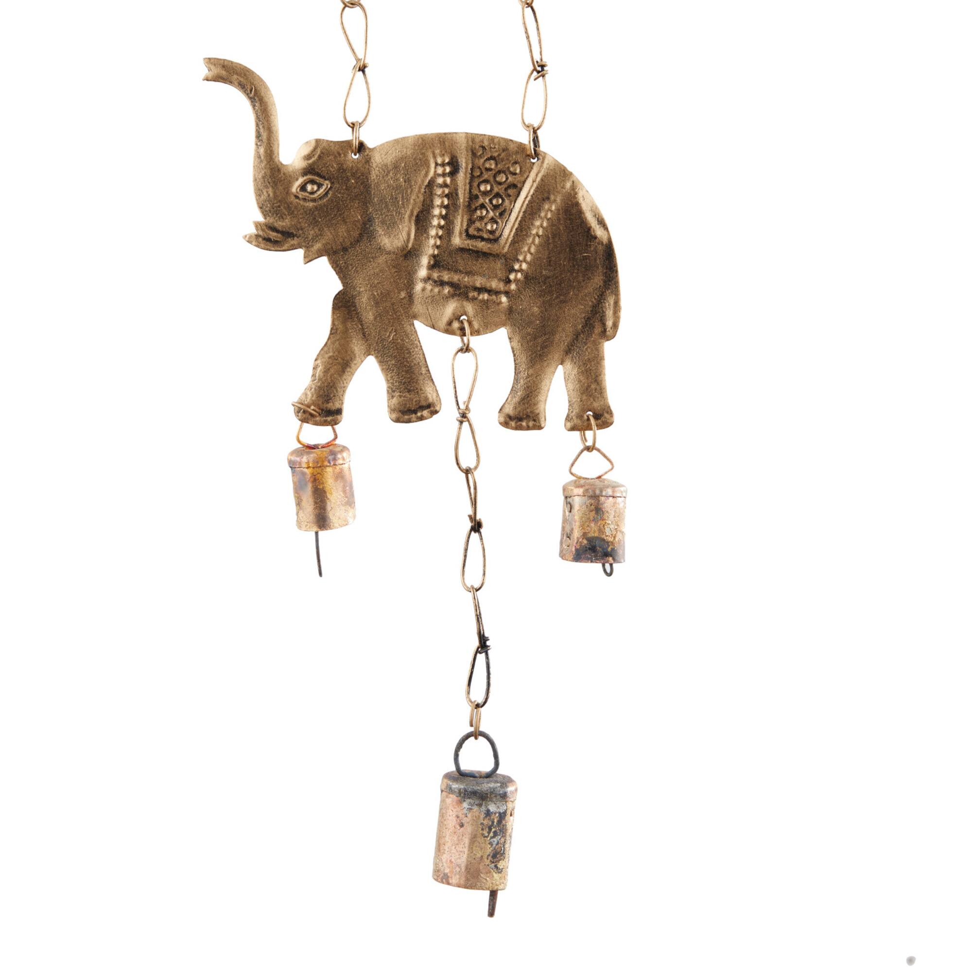 Brass Metal Eclectic Windchime, 10" x 2" x 28"